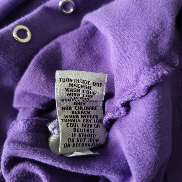 Catherines Purple Silver Boat Neck Blouse Short Sleeve Plus 2X 22/24 W - Picture 7 of 8